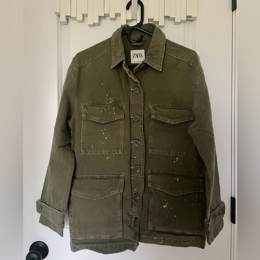 New Without Tags - Zara Denim Oversized Utility Jacket